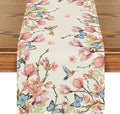 Artoid Mode Flowers Bird Butterfly Spring Table Runner, Seasonal Kitchen Dining by ArtoidMode