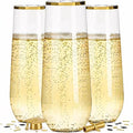 Ciaell 24 Pack Gold Plastic Champagne Flutes by Ciaell