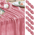 Cheesecloth Table Runner Dusty Rose 10FT Boho Gauze, 6 Pack | 120 Inch Cheese by Wokceer