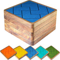 Square Coasters for Drinks Absorbent 5 Pack, EDEGG Wood Coasters for Coffee Tabletop Protection, Non-Slip, Non-Stick 4.1 Inches Colorful