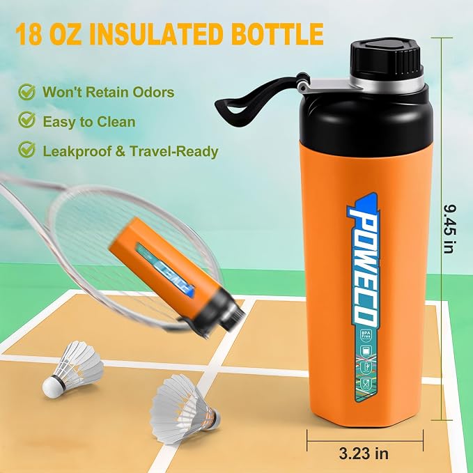 Ceramic Lined Water Bottle, 18 oz Insulated Travel Mug - Image 5