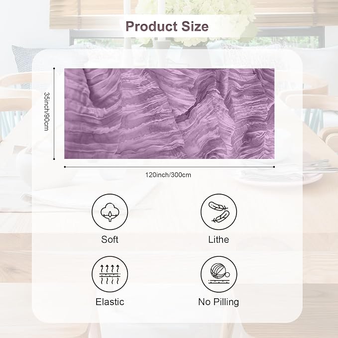 6 Pack Lilac Cheesecloth Table Runner 35x120 Inch 10Ft Rustic Gauze Cheese - Image 4