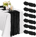 6 Pieces Black 10FT Cheesecloth Table Runner Boho Gauze Fabric Table Runner by JALANCY