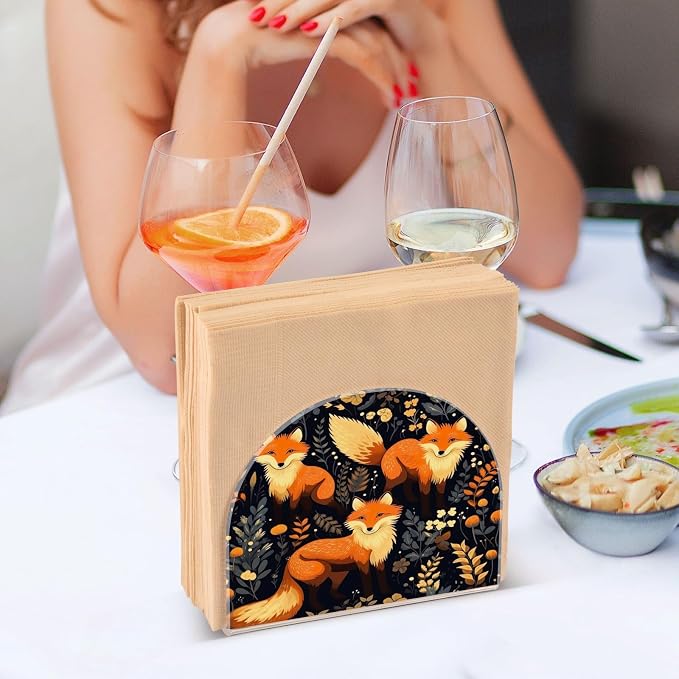 Napkin Holder, Cartoon Foxes Napkin Holder - Image 6