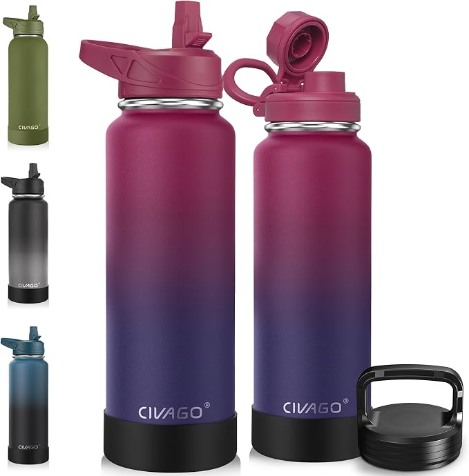 CIVAGO 40 oz Insulated Stainless Steel Water Bottle by CIVAGO