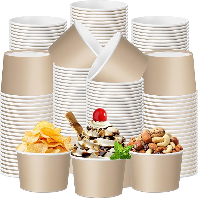 Jingmore Paper Ice Cream Cups 9oz Colored Disposable Dessert Bowls by Jingmore