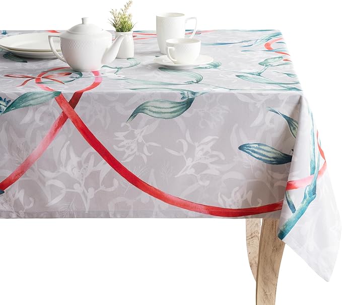 Maison d' Hermine Table Cloth Rectangle Table 100% Cotton 54 x 72 Inches Fall Tablecloth Reusable Everyday Use for Thanksgiving Christmas Decorations Dining Farmhouse Party (Enora)