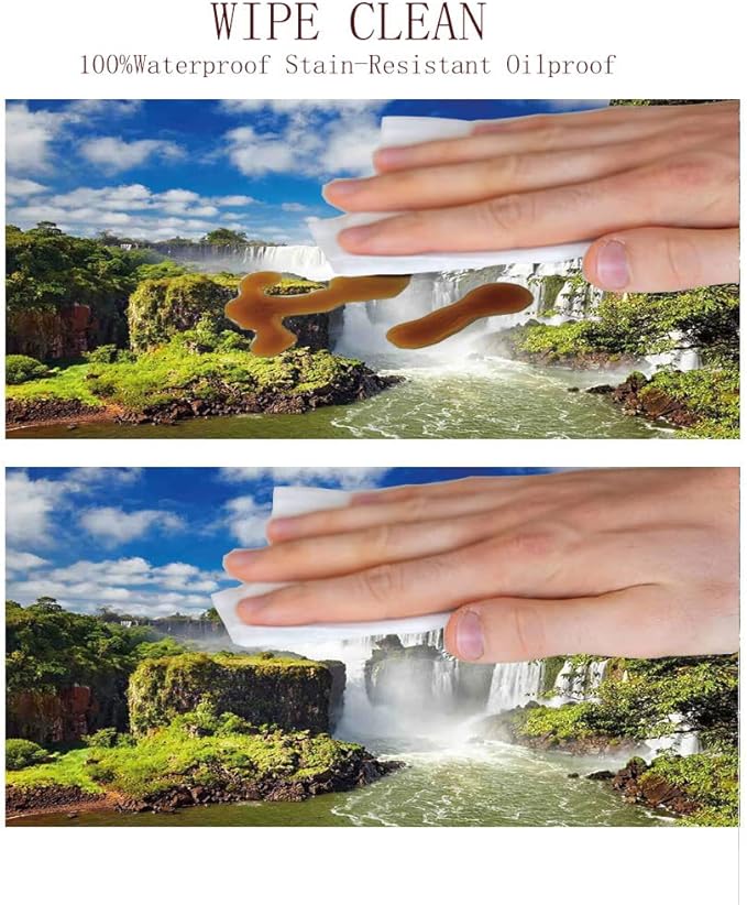 Small Round Tablecloth, Landscape Washable Polyester Table Cloth for, Majestic Waterfall River Argentinean Falls Natural, Fit Round Tables 32inch, Holiday Party Home Kitchen Dining Table Decoration