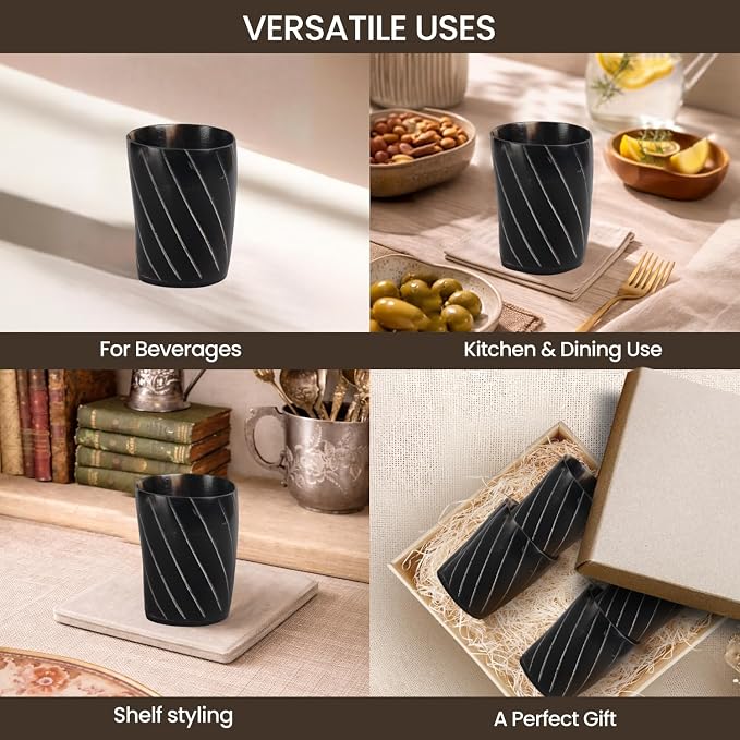 Handicrafts Home Viking Horn Shot Glasses Set of 12, Rustic Viking Drinkware - Image 4