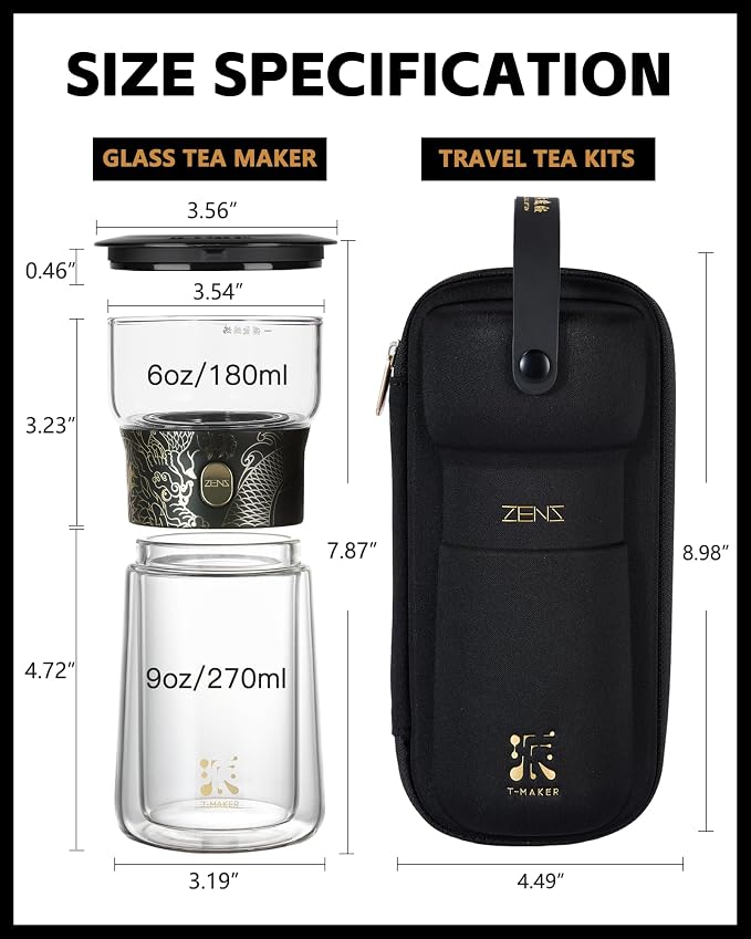 ZENS Glass Infuser Teapot, Cool One Touch Tea Maker - Image 5