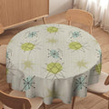 Mid Century Retro Round Tablecloth, Modern 1950s Style Abstract Geometric Vintage Print Tablecloth for Home Party Dining Room Kitchen Decor 36Inch(90cm)