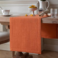 Burlap Style Farmhouse Table Runner, 14x108 Inches Harvest Pumpkin | Thick by ZEEMARTONLINE