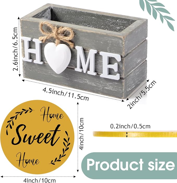 Queekay Coasters Set of 6 House Warming Gifts New Home Wooden Farmhouse Drink - Image 2