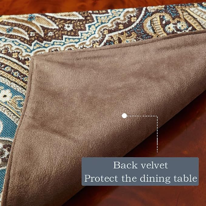 Luxury Vintage Design Table Runner 120 inches Long Embroidery Jacquard Fabric - Image 6