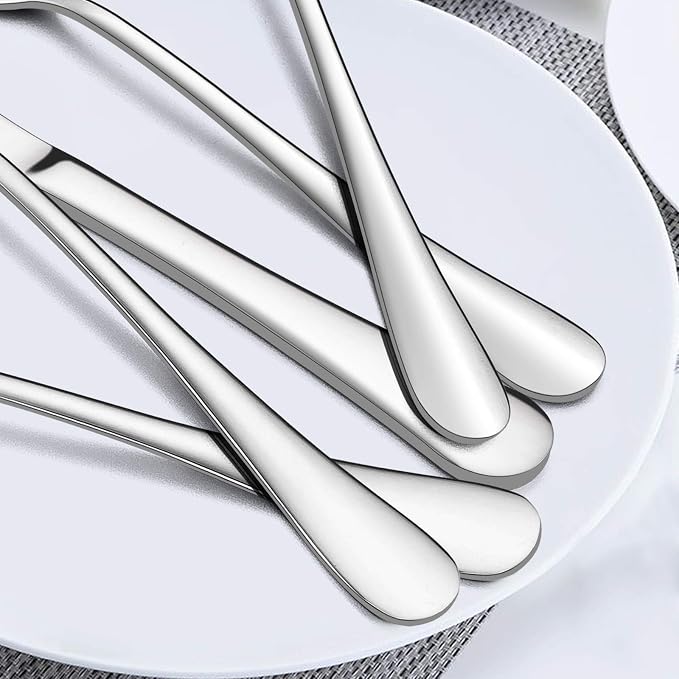 60-Piece Silverware Flatware Set, E-far Stainless Steel Dinner Cutlery Utensil - Image 4
