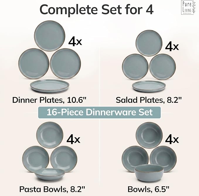 16 Piece Stoneware Dinnerware Set - Image 6