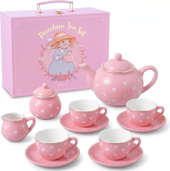 Giggle & Honey® Pink Heart Tea Party Set by GiggleHoney