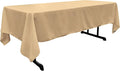 LA Linen Polyester Poplin Washable Rectangular Tablecloth, Stain and Wrinkle Resistant Table Cover 60x126, Fabric Table Cloth for Dinning, Kitchen, Party, Holiday 60 by 126-Inch, Khaki