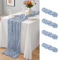 4 Pack Dusty Blue Cheesecloth Table Runner 10Ft, Gauze Table Runners 21.5 x 120 by Yemosa