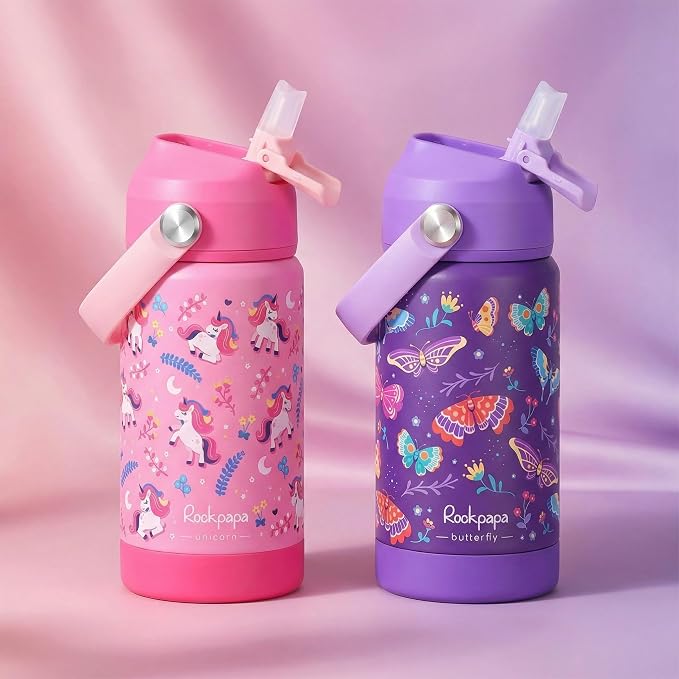 rockpapa 2 Pack Kids Insulated Water Bottle - Image 2