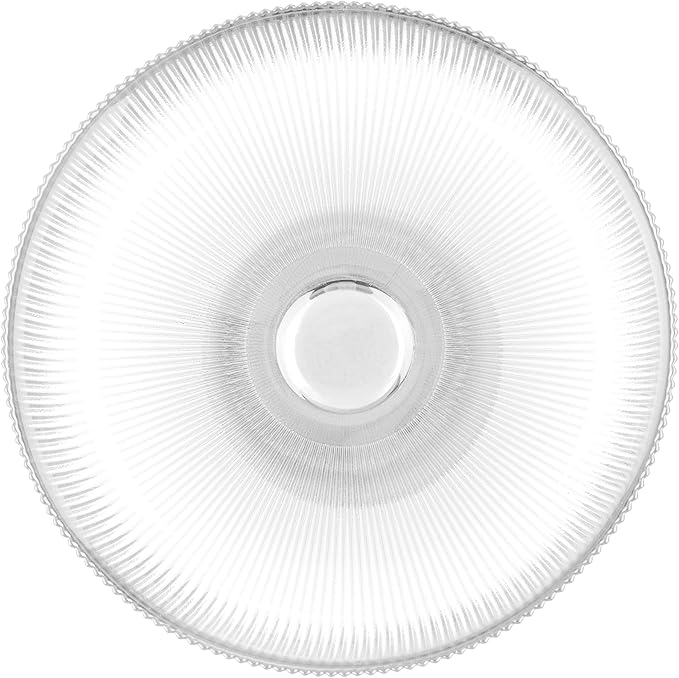 Navaris Decorative Fluted Transparent Glass Bowl for Fruit Snacks Sweets - 26cm Diameter Table Centerpiece Dish