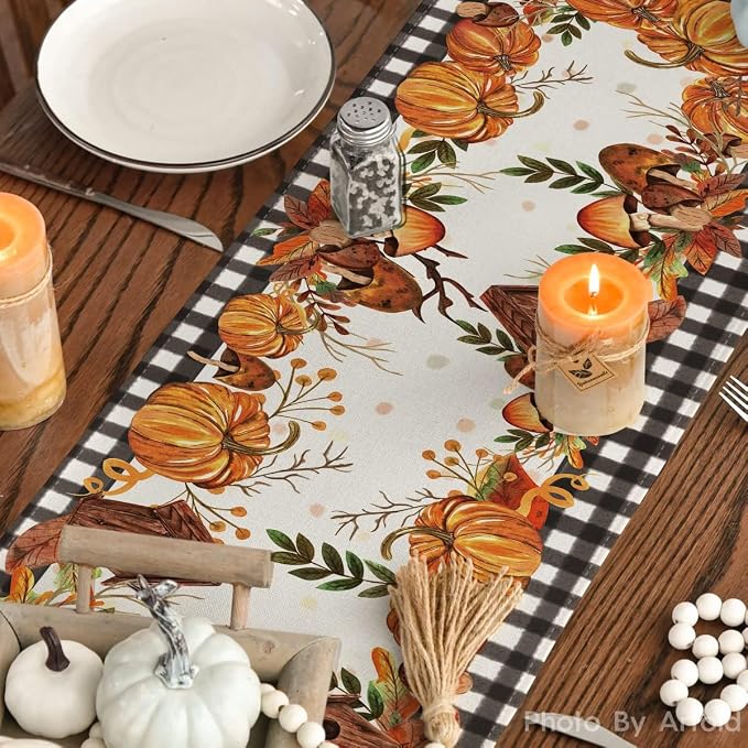 Artoid Mode 210 GSM Fall Table Runner 13x48 Inch Home Party Decor | Buffalo - Image 7