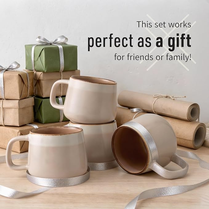 Ava Nord Small Stoneware Ceramic Coffee Mugs Set of 4-6 oz - Image 6