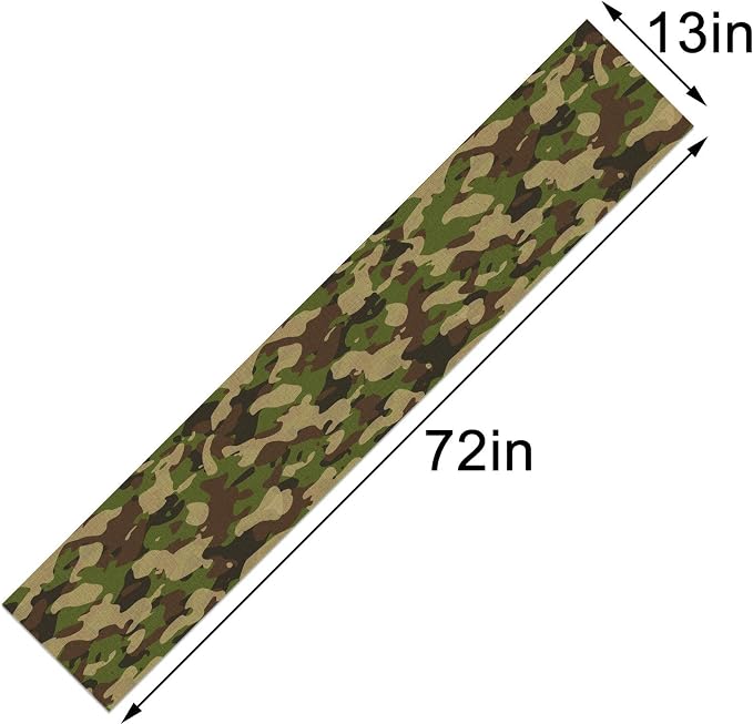 Sunwer Army Camouflage Table Runner Camo Themed Birthday Party Decoration - Image 2