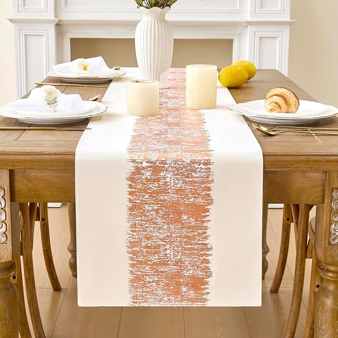 Metallic Style Rose Gold Table Runner, Table Runners 72 Inches Long | Cotton by Aiimart
