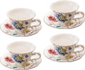 Ceramic Tea Cups Coffee Cup and Saucers Set of 4 by Jomop