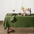 Talasily Linen Tablecloth 100% Pure Linen Table Cloth 60x84 Inches Rectangle Tablecloths Washable Cloths for Kitchen, Dining, Buffet Parties, Holidays, Picnic, Weddings and Restaurants-Green