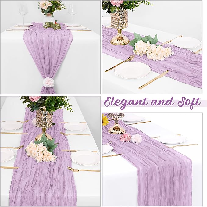 8 Pack Lavender Cheesecloth Table Runners 20x120 Inch Gauze Table Runner Cheese - Image 4
