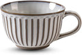 12 oz Ceramic Coffee Mug, Vintage Style Coffee Cup 350ml Rustic Ribbed Coffee by Tvvtuww