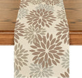Artoid Mode Brown Gray Dahlia Pinnata Flower Floral Table Runner, Seasonal by ArtoidMode