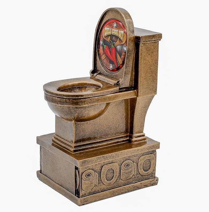 Decade Awards Action Pedestal Gold Toilet Bowl Trophy with Optional Inserts - Custom Engraved Plate On Request (7 Inch Tall)