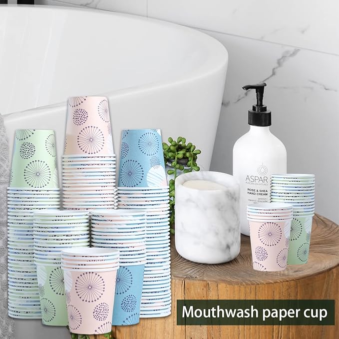 Clawsoff 300 Pack 5 oz Paper Cups Small Disposable Mouthwash Bathroom Cups | - Image 8