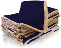 Fingercraft Dinner Cloth Napkin Cotton Muslin Double Gauze 8 Pack with Classic Lace for Everyday Use, Wedding, Party, Christmas, Easter Napkins Cloth are Pre Shrunk and Good Absorbency Navy