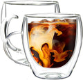 Youngever 2 Pack Glass Coffee Cups, Double Wall Thermo Insulated Coffee Cups by Youngever
