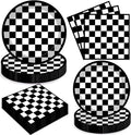 Oigco 60 PCS Race Car Birthday Party Decorations, Checkered Flag Plates and by Oigco