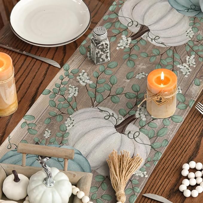 Artoid Mode 210 GSM Fall Table Runner 13x120 Inch Home Party Decor | Pumpkins - Image 4