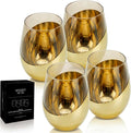 MyGift 18 oz Mid Century Smoked Brown Stemless Wine Glasses by MyGiftHome