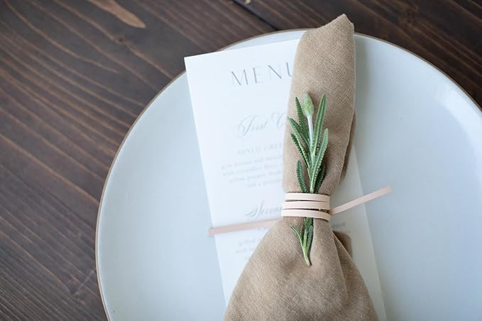 Keyaiira Genuine Leather Minimalist Leather Napkin Rings – Stylish Natural Napkin Holders for Dining & Serving, Perfect for Everyday Tables, Restaurants Gatherings