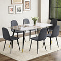 7 Piece Dining Table Set, Dinner Table Set for 6, Sintered Stone Kitchen Table Top and Modern Chairs Set of 6 for Kitchen Dining Room