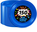 WELLIFE Royal Blue Party Plates 9 Inch -150 Count, Disposable Plastic Dark Blue Dinner Plates for Party Dessert Cake Appetizer