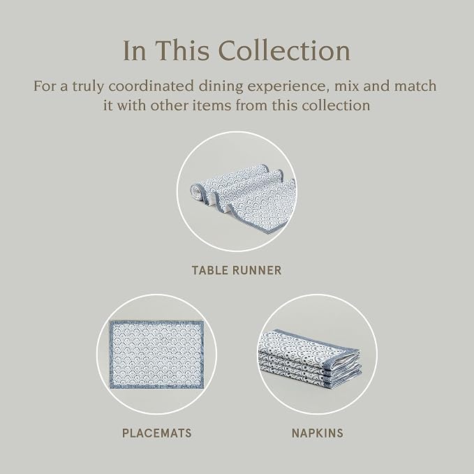 Over&Back 18x108 Hand-Blocked Printed Cotton Table Runner - Image 4