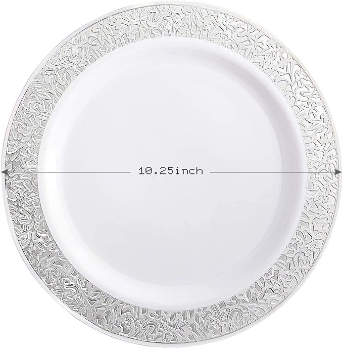 100 Pack Elegant White Plastic Plates - Image 7