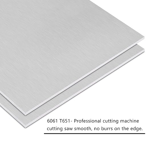 2Pack 6061 T651 Aluminum Sheet Metal 6 x 16 x 1/8 (0.125”) Inch Flat Plain Aluminum Plate Covered with Protective Film, Heat Treatable Rectangle 3MM Aluminum Metal Plate for Industrial, Crafting