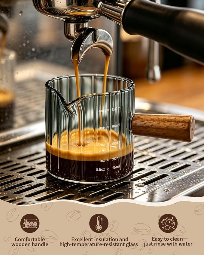 2 Pack Espresso Measuring Cups, 4oz Borosilicate Glass Espresso Shot Glasses - Image 3