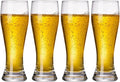 100% Hand Blown Artistry Pilsner Beer Glasses 18.5 oz Capacity Ultra-Thin Craft Lead-Free for Beer Drinking Bliss Bar Glassware creative base Beer Glasses 4pack
