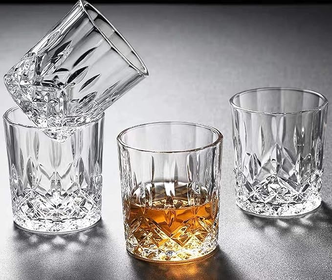 Set of 5 Crystal Whiskey Glasses - 11 oz Double Old Fashioned Tumbler, Perfect for Bourbon, Vodka, and Cocktails (Set of 5)